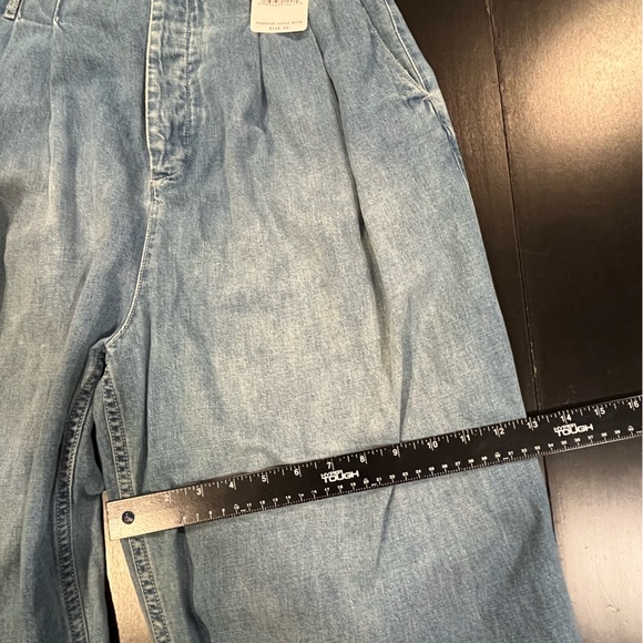NWT Free People Paperbag Baggy Barrel Leg Linen Blend Cropped Jeans Womens 12 - Picture 10 of 12